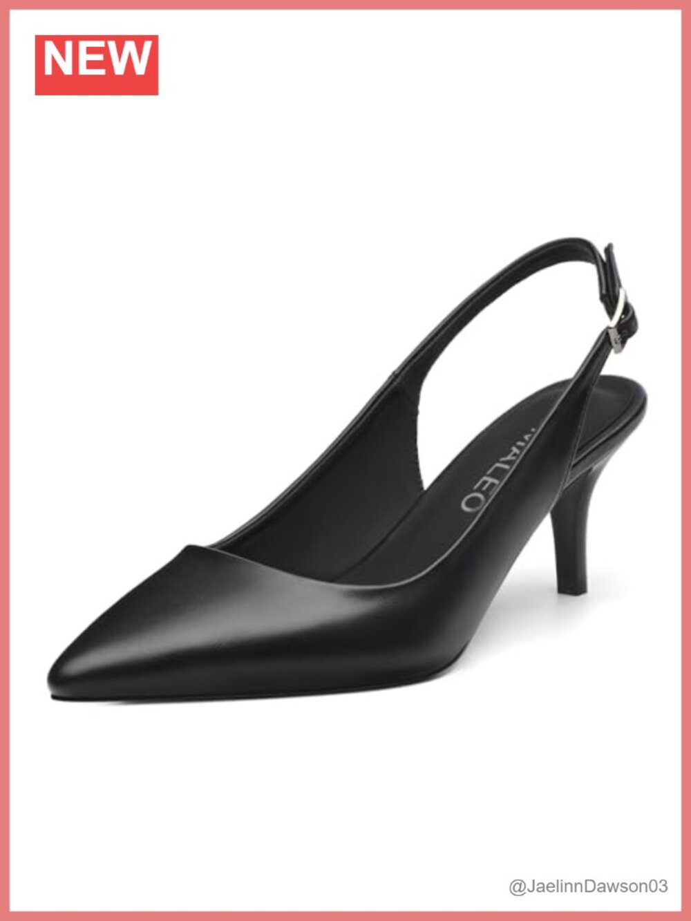 Kitten Heels Pointed Toe Slingback Pumps Rhinestone Embellished Cushioned